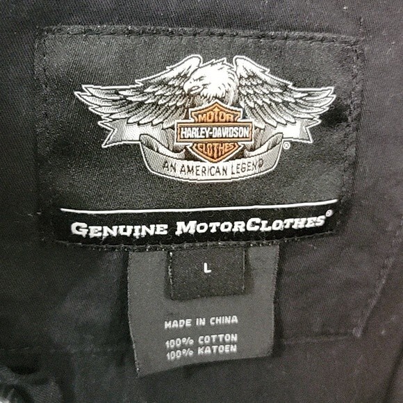 HARLEY-DAVIDSON Button Front Short Sleeve Shirt size L - Picture 7 of 7